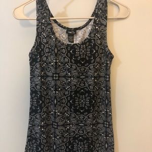 Black printed tank top